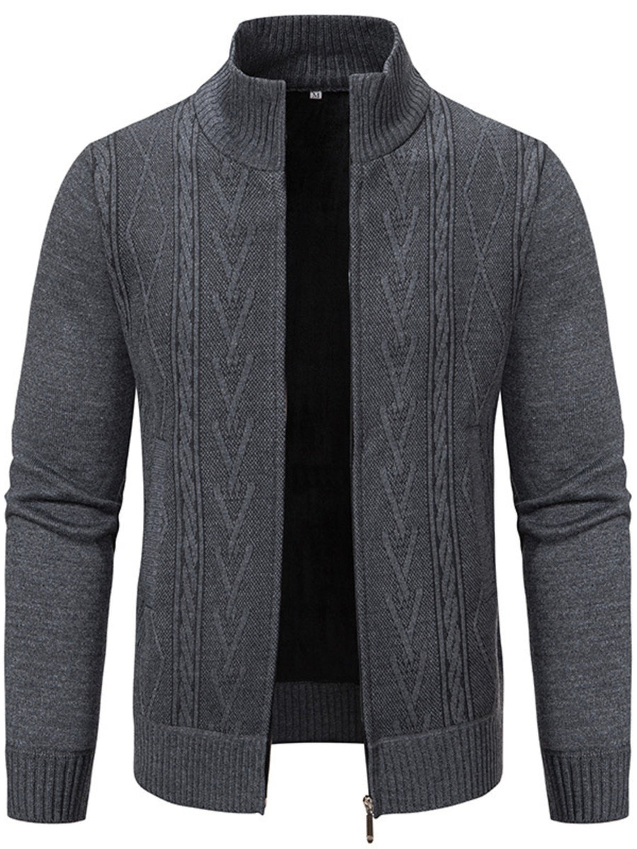 dark brown cardigan with pocketed and long sleeve