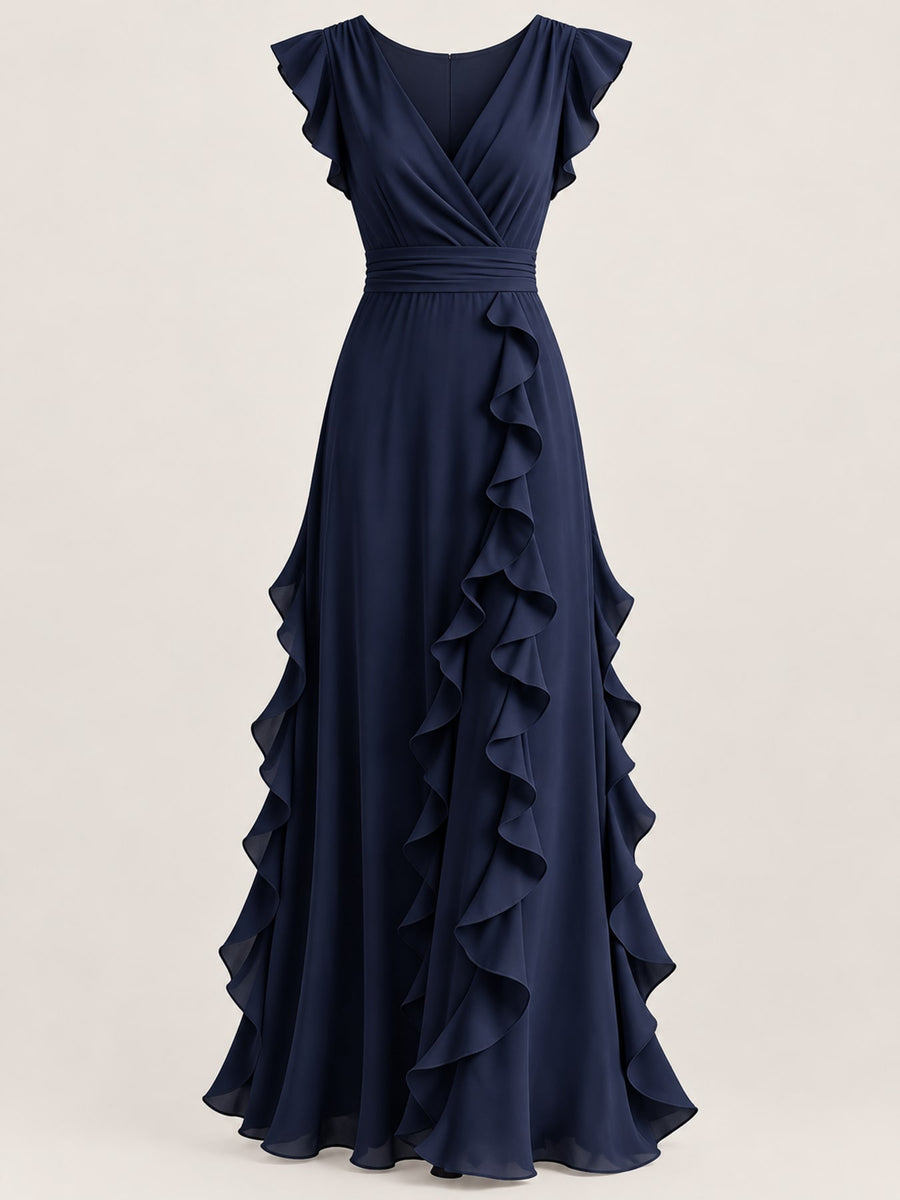 Navy maxi dress with maxi and pullover
