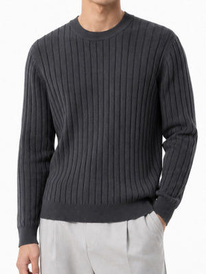 Army Green regular crewneck sweater with crew neck