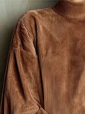 mini dress featuring corduroy in Brown with 100% polyester Care instructions: Machine wash cold texture