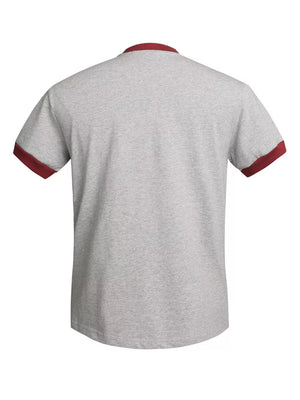 Men's Us Flag Graphic Round Neck T-shirt in Grey