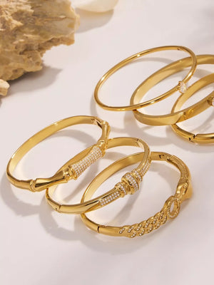 18k Gold-plated Zircon Bracelet in Style B with zircon embellishment