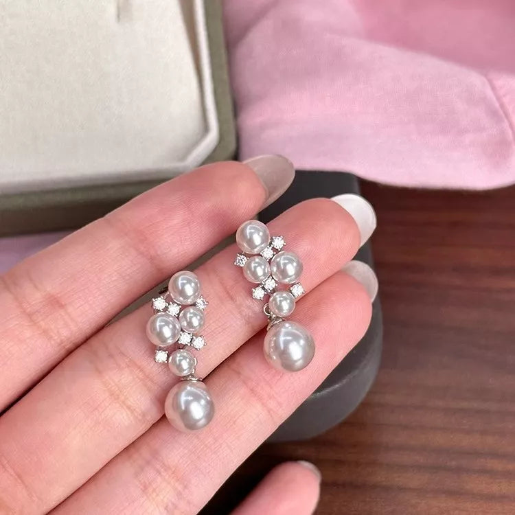 Silver earrings with mini and post-back