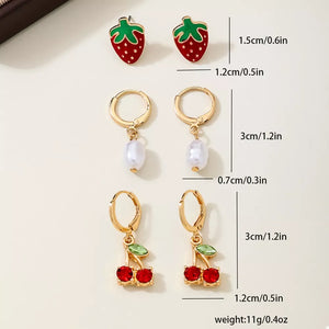 earrings featuring fruit motif in gold with 18K Gold-Plated,Alloy,Resin Care instructions: Avoid wearing during exercise, as