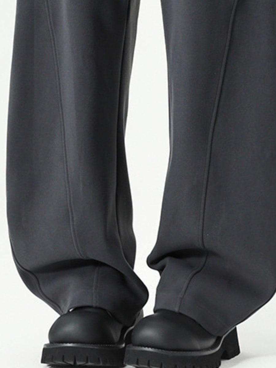 Men's gray relaxed fit sweatpants with diagonal seam detail