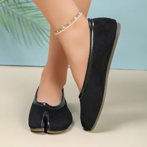 Polyester,Rubber Imported Size & flats in dark brown with ballet flat silhouette