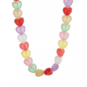 green necklace with choker and not visible