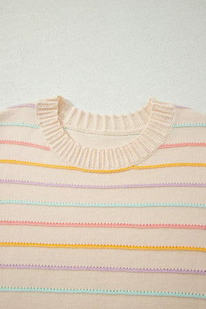 ivory regular crewneck sweater with crew neck