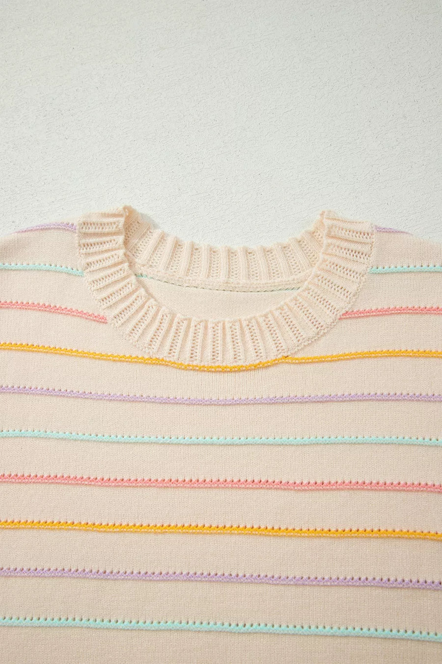 ivory regular crewneck sweater with crew neck