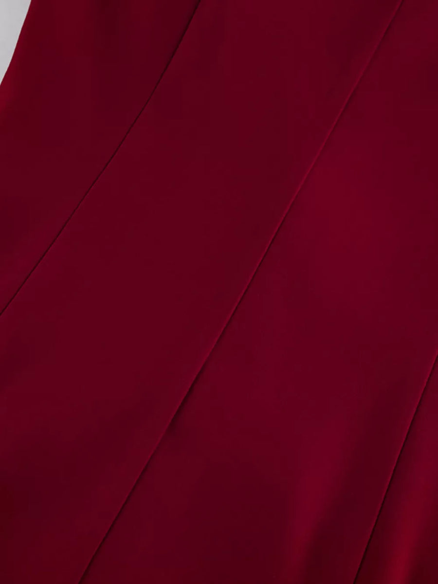 Wine Red with Two-Piece Sets 21