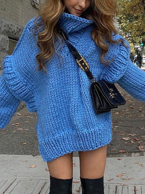 turtleneck sweater in sky blue featuring oversized and oversized fit