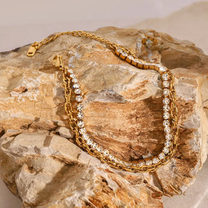 gold bracelet with wrist-length and lobster clasp