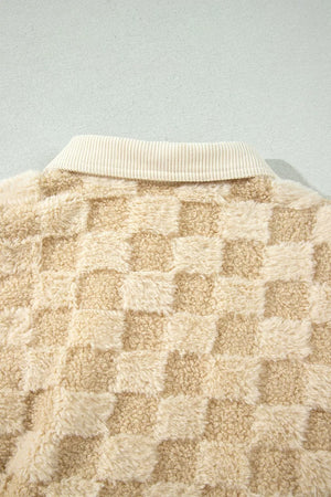 Tan relaxed shacket with collared