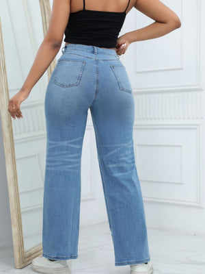 wide-leg jeans in White Blue