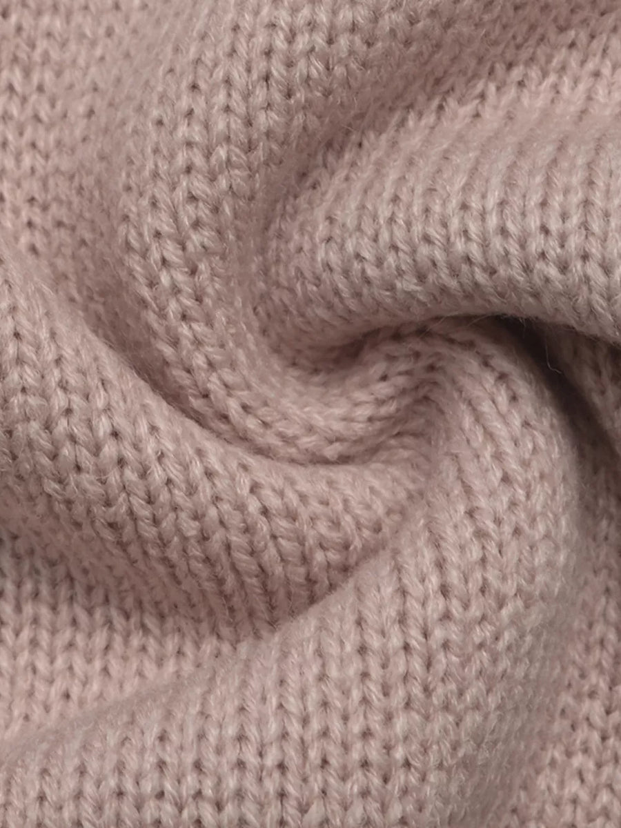 mock neck sweater featuring openwork in Pink with 100% polyester Care instructions: Machine wash cold texture