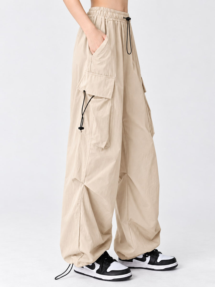 cargo pants in Hot Pink with adjustable and full-length