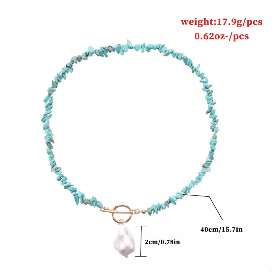 necklace in ivory with irregular and irregular beads