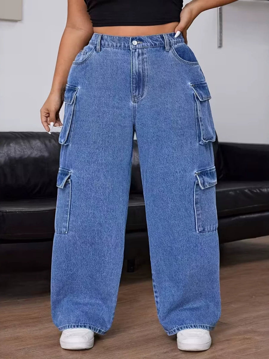 95%cotton,5%spandex Care instructions: Machine wash cold wide-leg jeans in Peacock Blue with loose silhouette