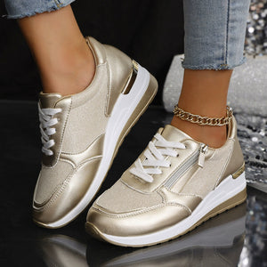 PU Leather, Rubber Imported Size & sneakers in white with regular silhouette