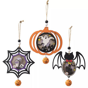 Hanging Ornament in white with LED lights and mini