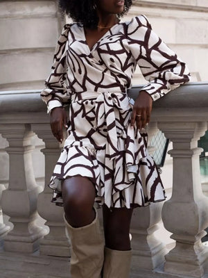 mini dress featuring leopard-print in tan with 100%POLYESTER Care instructions: Machine wash cold texture