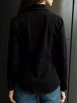 Rust slim button-up shirt with collared