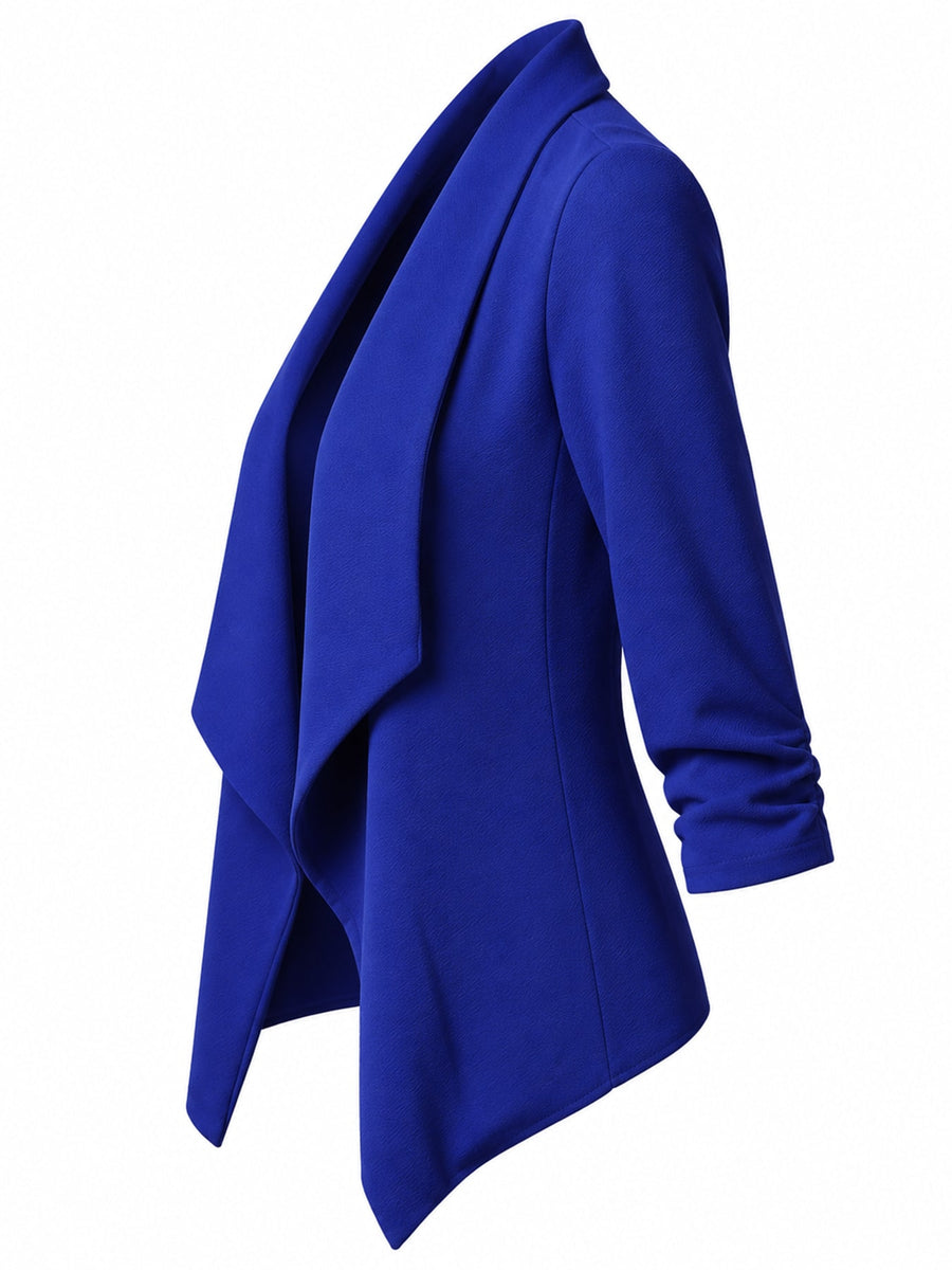 light gray regular blazer with shawl lapel