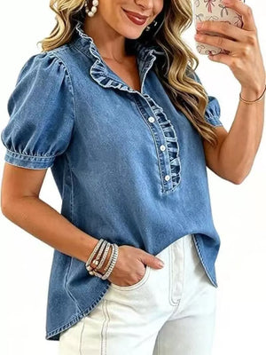 Medium regular blouse with collared