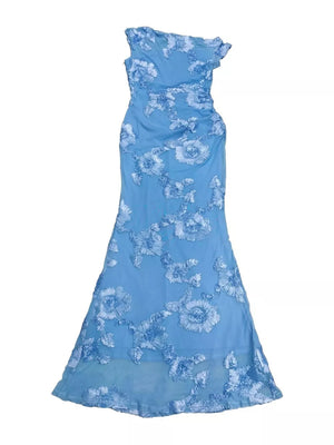 Light Blue maxi dress with maxi and pullover