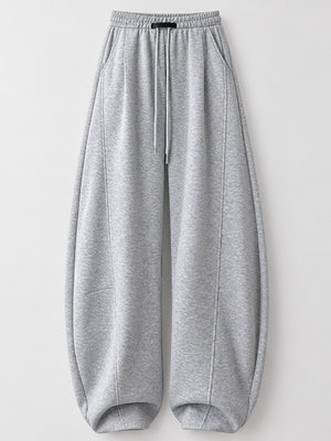 Navy-Spring And Fall-Tall sweatpants with full-length and drawstring