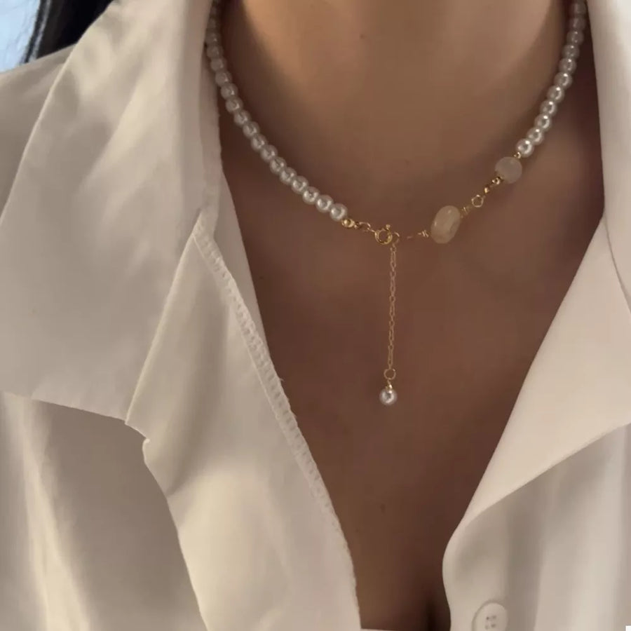 ivory necklace with choker and clasp