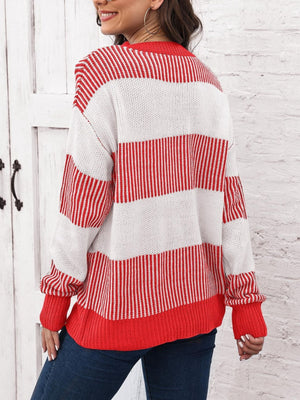 100% polyester Care instructions: Machine wash cold pullover sweater in Deep Red with relaxed silhouette