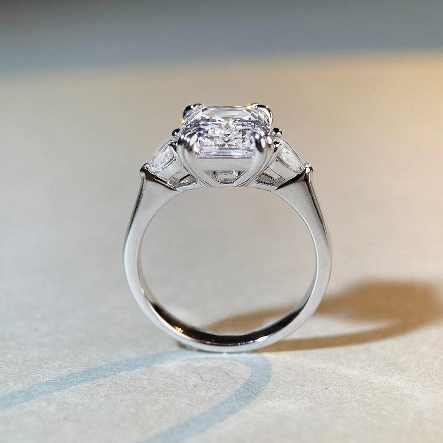 clear ring featuring zircon stones and geometric
