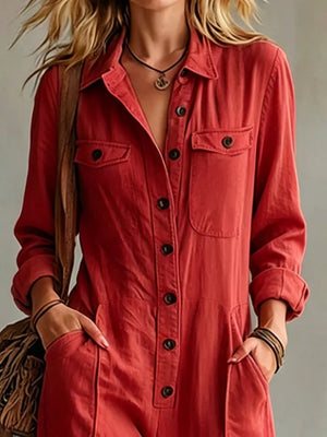 jumpsuit in Orange-red