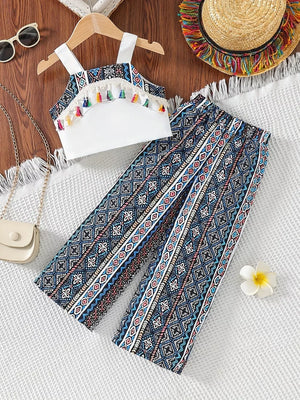 Children's Tassel Tank And Pants Set