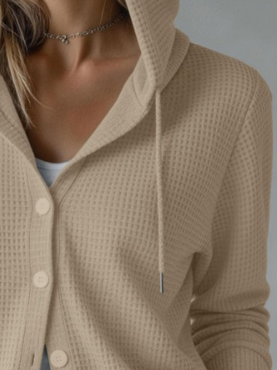 classic cardigan in White with hooded