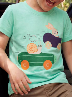 Children's Snail And Bunny Race Graphic T-shirt