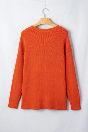 orange pullover sweater