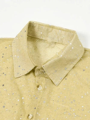 glam button-up shirt in Gold with collared