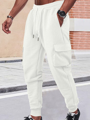 Men's Textured Cargo Joggers Plus Size, view 12