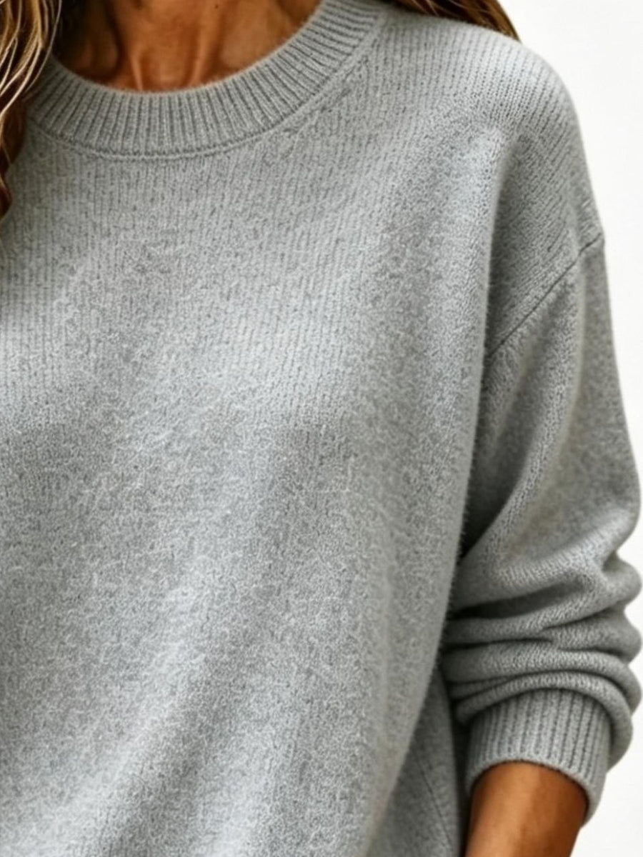pullover sweater in teal blue