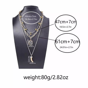 necklace in black with layered and neck-length