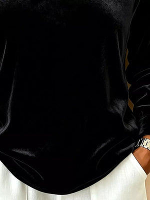Full Size Velvet One-shoulder Top With Buckle Detail in White with buckle detail