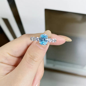 925 sterling silver, Growing high-carbon diamonds Care instructions: Avoid weari ring in Pastel Blue with fitted silhouette