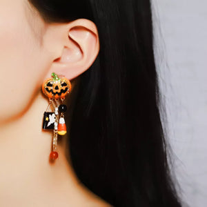 earrings in orange featuring dangle and dangle fit