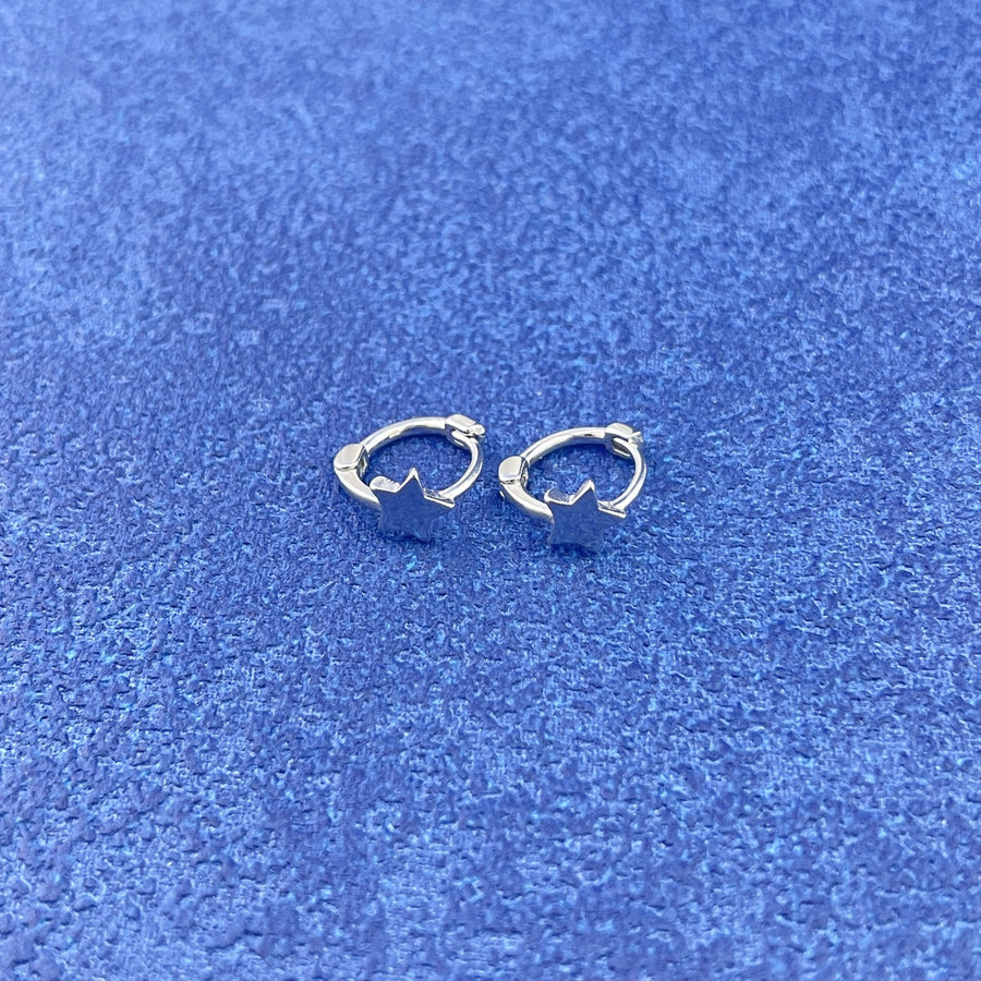 earrings in Silver with star and star motif