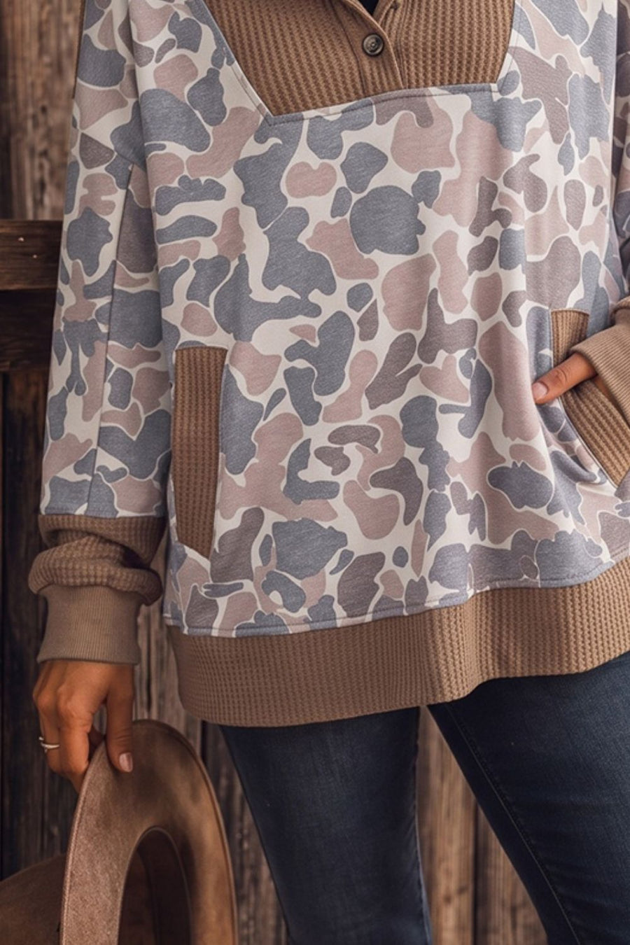 100% polyester Care instructions: Machine wash cold hoodie in cream with relaxed silhouette