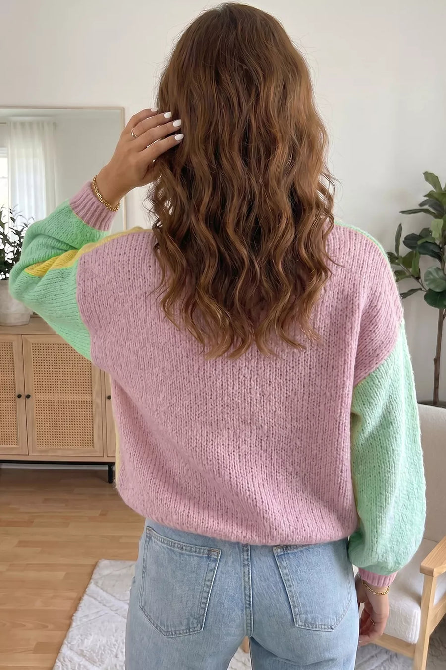 100% acrylic Care instructions: Machine wash cold cardigan in light lavender with relaxed silhouette