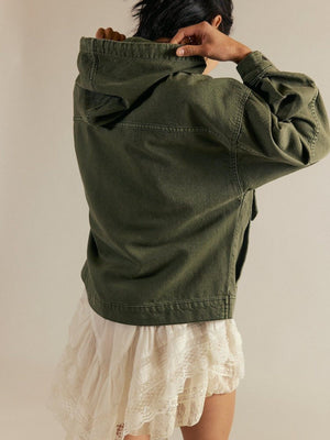 95% cotton,5 % spandex Care instructions: Machine wash cold hoodie in Caramel with relaxed silhouette