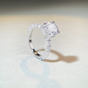 Silver with ring with 3 carat moissanite 9
